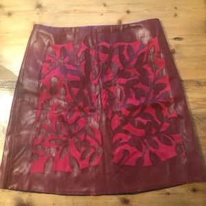 Anthropologie Floreat red vegan leather sk…